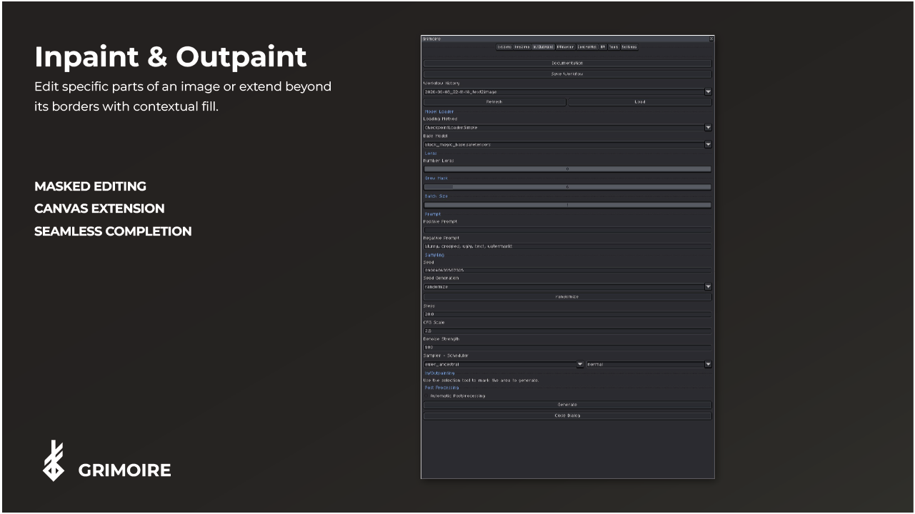 Inpaint and Outpaint Tab