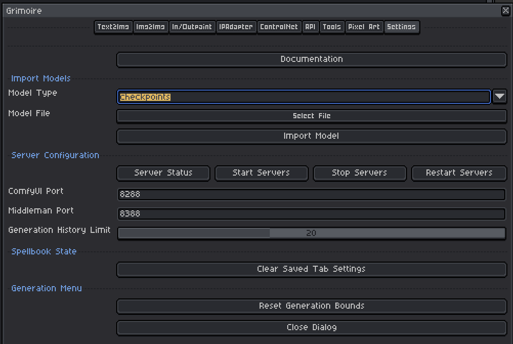 Settings Tab