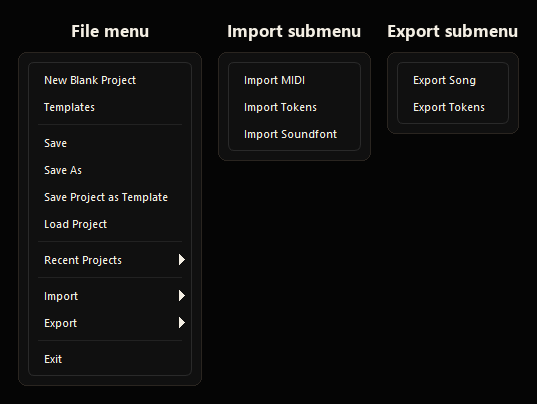 File menu