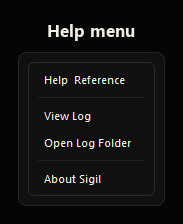 Help menu