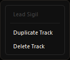 Song overview track menu