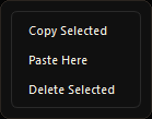 Piano roll context menu