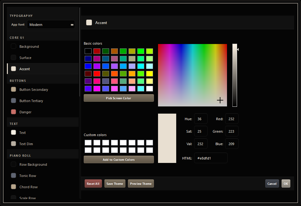Theme editor